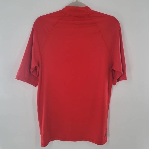 Quiksilver Men's Rash Guard Swim Top Size M Red Medium Short Sleeve - Picture 3 of 6